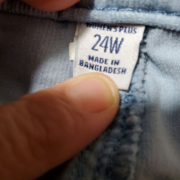 CROFT & BARROW PANTS SIZE 24W LIGHT BLUE CORDUROY STRAIGHT LEG MID RISE - Picture 5 of 7